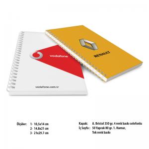 Yandan Spiralli Karton Defter