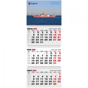 Klasik Taslama Gemici Takvim ( 32 x 77 cm )