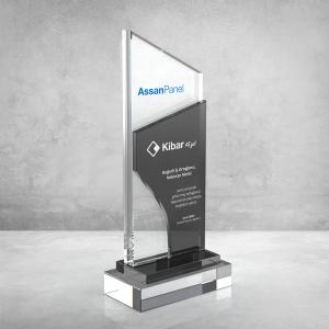 Füme Camlı Kristal Plaket