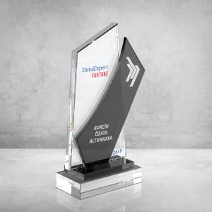 Füme Camlı Kristal Plaket
