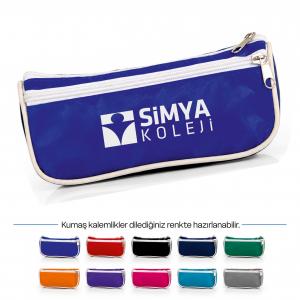 Toptan İki Bölmeli Oval Kumaş Kalemlik – Logo Baskılı