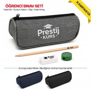 Promosyon Bez Kumaş Kalemlik | Logolu Öğrenci Kırtasiye Seti
