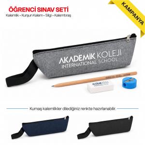 Keten Kumaş Kayık Model Kalemlik Seti